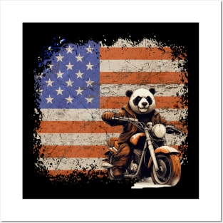 Biker Panda Posters and Art